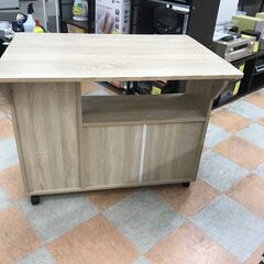 【ジャングルジャングル石川金沢店】  折りたたみﾃｰﾌﾞﾙ付き 棚 木目調 W90×D65×H73 クリーニング済み												の画像