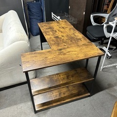 デスク　本棚収納付き 机　木目　美品の画像