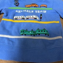 ベビー　キッズ服BAB CHIP 列車刺繍トレーナー サイズ90cmの画像