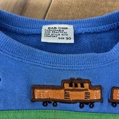 ベビー　キッズ服BAB CHIP 列車刺繍トレーナー サイズ90cmの画像