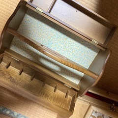 9/22まで　レトロ　昭和　アンティーク　アクセサリーボックス　ソーイングボックス　の画像