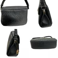 186001 現状品 ostrich オーストリッチ JRA認定☆ ハンドバッグ・ショルダーバッグ　2way ブラック レディース [250908HM240190]の画像