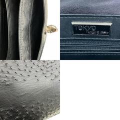 186001 現状品 ostrich オーストリッチ JRA認定☆ ハンドバッグ・ショルダーバッグ　2way ブラック レディース [250908HM240190]の画像