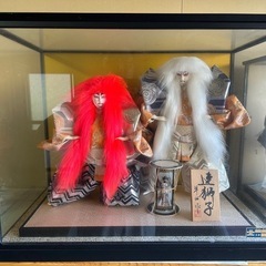 連獅子人形(ガラスケース入り)の画像