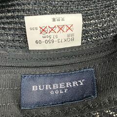 180059 BURBERRY バーバリー 麦わら帽子 サンバイザー ブラック 2WAY/天然草/コットン [0000000000355]の画像