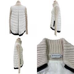 186005 現状品 MONCLER モンクレール MONCLER ニット×ダウンジャケット XS ホワイトベージュ MAGLIONE TRICOT CARDIGAN レディース [0000000000358]の画像