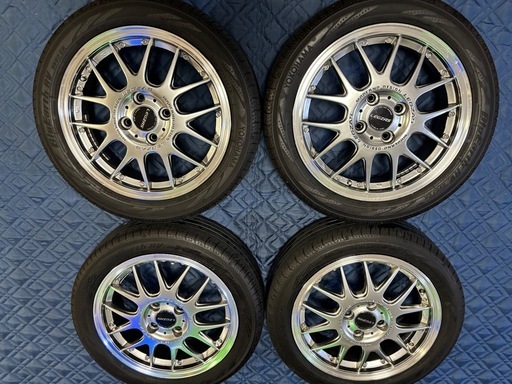
LEGZAS 15インチホイールと深溝2023年50週の165 55 15YOKOHAMA Blue earthの4本セット　軽自動