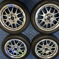 光輝くアルミホイール！とっても上品で綺麗です！LEGZAS15インチと深溝2023年50週のYOKOHAMA Blue earthの4本セット　軽自動車で使用の画像