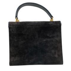 186005 OLD GUCCI ハンドバッグ ネイビー ラピスラズリ/スエード/レザー [0000000000370]の画像
