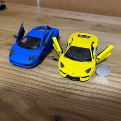 ランボルギーニ ミニカー 2台セット 青＆黄 スーパーカーの画像
