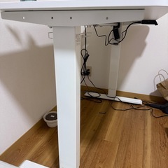 電動昇降デスク ホワイトの画像