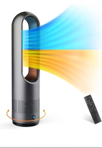 【取引中】【現地現金払い】シルバー セラミックヒーター 暖房器具 省エネ 【1年中使える・冷暖兼用・羽根なし】ファンヒーター 大風量 冷暖房 【100°左右自動首振り】タワーファン 温風 冷風 節電 羽根なしファンヒーター 8段階送風/3段階暖風 羽根なし扇風機 サーキュレーター 速暖 過熱保護 転倒OFF リモコン付き タイマー付き オフィス トイレ 梅雨 脱衣所 寝室