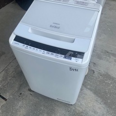 NO B492🌈福岡市内配送設置無料✨🌈洗濯機 日立 2〜3人分 8.0kg コンパクト 脱水乾燥 BW-V80EE7　の画像
