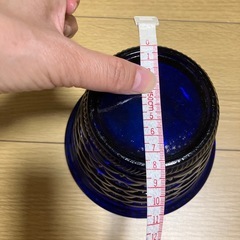 コバルトブルー　ガラス製鉢カバーの画像