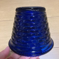 コバルトブルー　ガラス製鉢カバーの画像