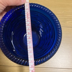 コバルトブルー　ガラス製鉢カバーの画像
