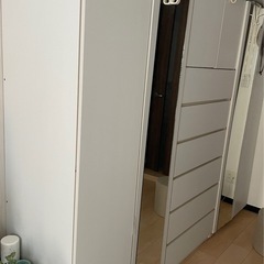 【ニッセン】壁面収納タンスとクローゼット　白の画像