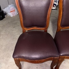 GYP0917 ダイニングチェア ロココ調 猫脚 アンティーク 二脚セット