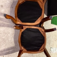 GYP0917 ダイニングチェア ロココ調 猫脚 アンティーク 二脚セット