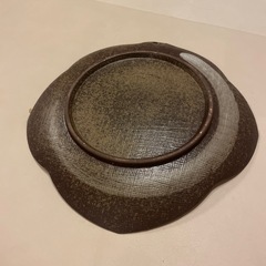 花型 陶器プレート ブラウン おしゃれ　の画像