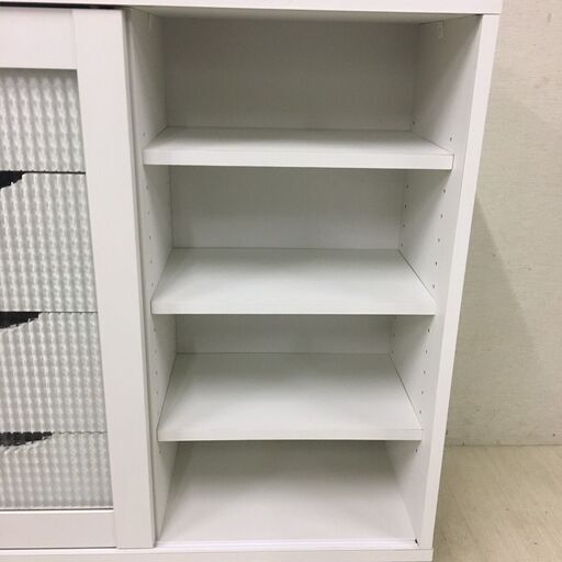  25030  スライドガラス1枚扉 食器棚 キャビネット　幅80cm    ◆大阪市内・東大阪市他 6,000円以上ご購入で無料配達