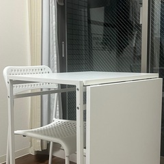 定価9990円→3000円✨ IKEA MUDDUS ドロップリーフテーブル ＋ ADDEチェアの画像