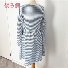 値下げ！【美品】ROPE PICNIC ボーダーカットソーワンピース　長袖の画像