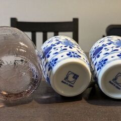 湯飲み　カップ　ガラスコップ　３点セットの画像