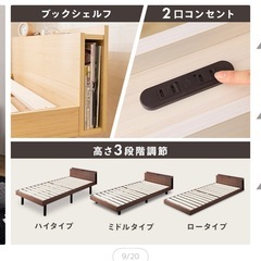 【取引中】白ダブルベッド  マットレスセットの画像