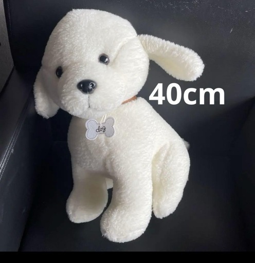 ぬいぐるみ作家　作家名不明　犬　ぬいぐるみ　中古品 白い犬のぬいぐるみ ブランド: LSDZW (teresa☆) 星ヶ丘の