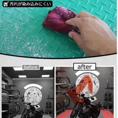 【新品】ガレージ マット バイク ゴム 2mm 床材 フロアシート 滑り止め 作業マットの画像