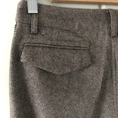 タックパンツ　リボン　ツイード ブラウンの画像