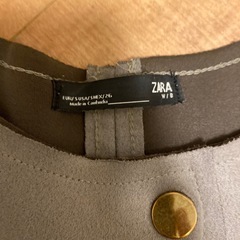 ZARA グレー スエード風ロングコートの画像