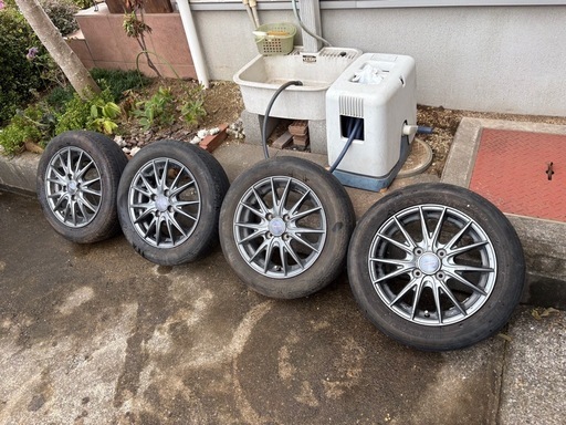 ハイゼットバン等に！ 14インチ ダークグレー 5本スポークホイールセット