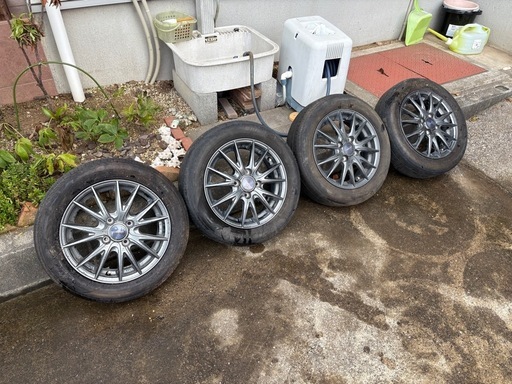 ハイゼットバン等に！ 14インチ ダークグレー 5本スポークホイールセット