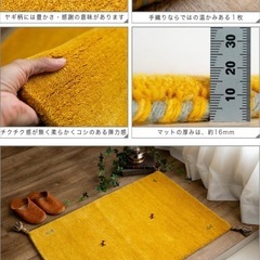 玄関マット　ラグ　天然ウールの画像