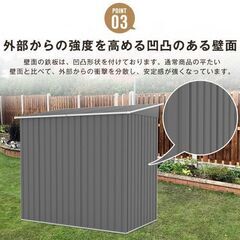 送料込み⚡新品未使用 大型物置 プレハブ 屋外 倉庫 戸外収納庫 防水/耐侯 床材補強フレーム付き 1148713の画像