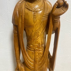 観音菩薩 木彫 仏教美術 高さ 61.0cm 置物 縁起物 魔除け 木彫り 和風の画像