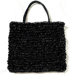 【未使用品】ANTEPRIMA アンテプリマ スクエア グリッター ワイヤーバッグ エナメルブラックの画像