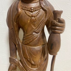 木彫 十一面観音像 置物 仏教美術 仏像 高さ(約)61cm 縁起物 魔除けの画像
