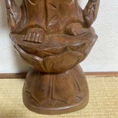 木彫 十一面観音像 置物 仏教美術 仏像 高さ(約)61cm 縁起物 魔除けの画像