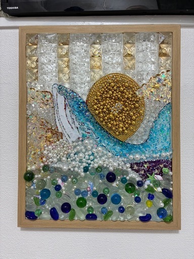 ハンドメイドの絵画風オブジェ