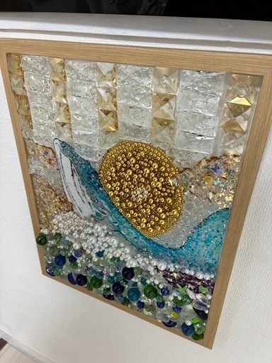 ハンドメイドの絵画風オブジェ