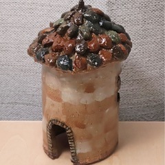 かわら屋根の小さなおうち 陶器 オブジェ 手作り ハンドメイドの画像