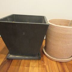 植木鉢 大きめ 受け皿付 4点セットの画像