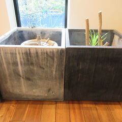植木鉢 おしゃれ 大きめ 四角形 3点セットの画像