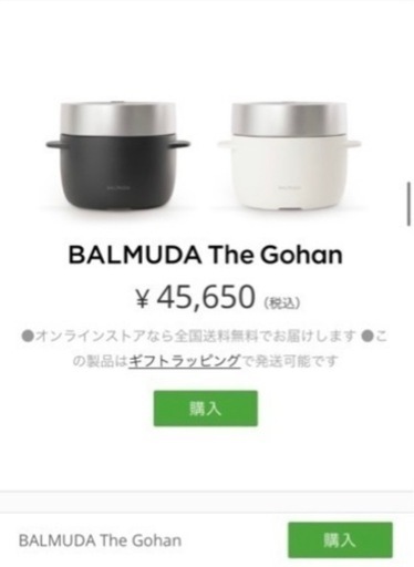 【美品】バルミューダ　The Gohan  BALMUDA