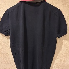 【美品✨上質生地】Dsquared2（ディースクエアード）ポロシャツ／ネイビー×ピンクライン／高級感ある一着！の画像