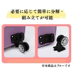 旅行　ボストンバッグ　キャスター付き　大容量　ブルー　青　ボストンキャリー　14の画像