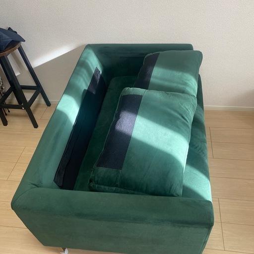 2人掛けソファ フロアソファ ベルベット調 ポケットコイル [幅128]  LOWYA